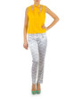 Woman in fashion concept on white