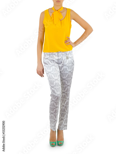 Photo: Woman in fashion concept on white Woman in fashion concept on white