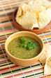 Fresh Homemade Salsa Verde with tortilla chips