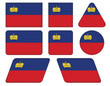 set of buttons with flag of Liechtenstein