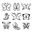 Vector: Set of butterfly silhouettes vector llustration Set of butterfly silhouettes vector llustration