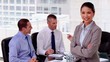 Smiling businesswoman posing