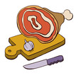 Ìeat on a cutting board