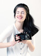 Portrait of a girl photographer
