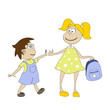 Schoolchildren on the way to school