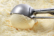 Photo: Vanilla ice cream scooped out of container Vanilla ice cream scooped out of container