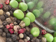 raw, green peas
