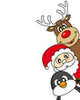 Vector: vector xmas illustration of santa claus, reindeer and penguin vector xmas illustration of santa claus, reindeer and penguin
