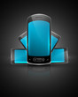 Shiny smart phone or mobile colorful handset reflection vector