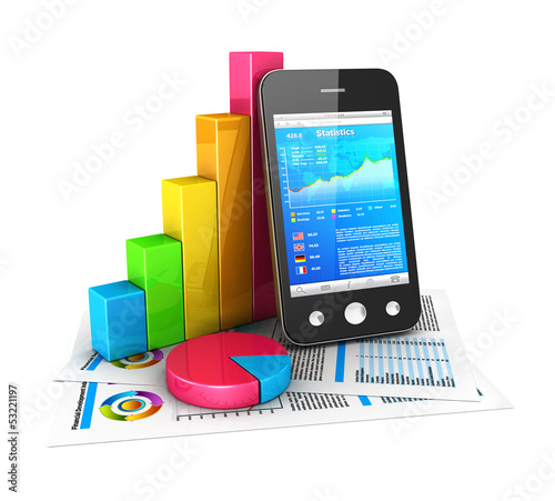 Illustration: 3d statistics concept 3d statistics concept