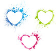Vector: Beautiful grunge multicolored hearts Beautiful grunge multicolored hearts