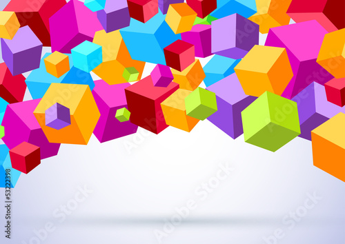 Vector: Background with colorful cubes Background with colorful cubes