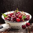 Cherries in colander