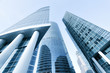 Photo: modern glass silhouettes of skyscrapers at night modern glass silhouettes of skyscrapers at night
