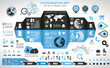 Infographic elements - set of paper tags, technology icons,...