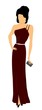 elegant evening gown in red