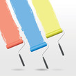 Vector: a set of three paint rollers background a set of three paint rollers background