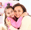 The mother with her daughter.