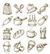 hand drawn kitchen