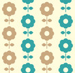 Retro flowers seamless background ( blue and brown )