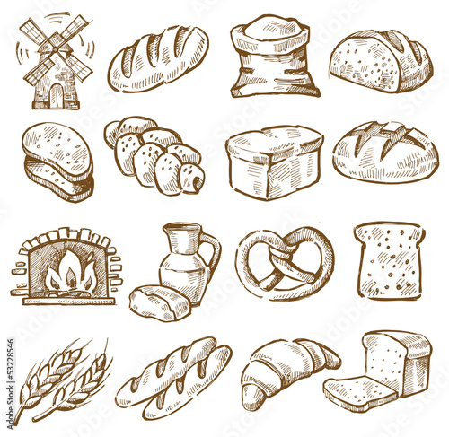Vector: hand drawn bread hand drawn bread