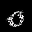 soccer balls letter, 3D alphabet - fussball o