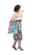 Photo: Happy young adult girl, with color-coded bags. Happy young adult girl, with color-coded bags.