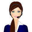Vector illustration of smiling telephone operator