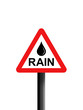 Rain triangle warning sign