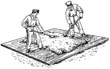 Workers preparing concrete