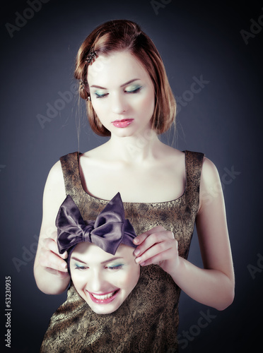 Photo: girl with l face mask girl with l face mask