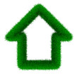Illustration: house from grass. Isolated 3D image house from grass. Isolated 3D image