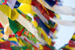 Prayer flags flying in the wind in Kathmandu, Nepal