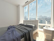 Illustration: modern design bedroom with cityscape view modern design bedroom with cityscape view