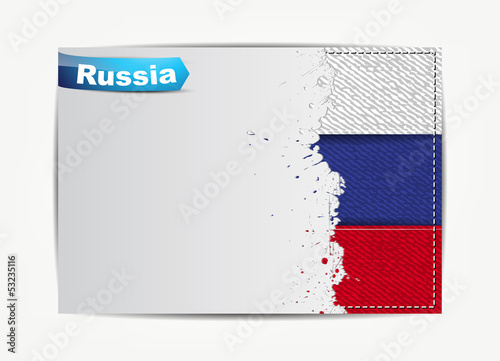 Vector: Stitched Russia flag with grunge paper frame for your text. Stitched Russia flag with grunge paper frame for your text.