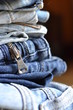 stack of folded jeans