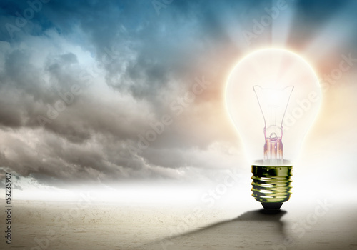 Photo: Light bulb and nature Light bulb and nature