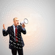 Businessman with megaphone