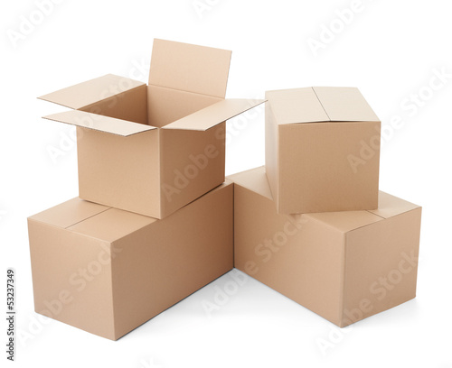 Photo: cardboard box package moving transportation delivery stack cardboard box package moving transportation delivery stack