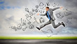 Photo: Jumping young businessman Jumping young businessman