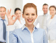 young woman showing ok sign