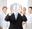 Photo: man with wall clock man with wall clock