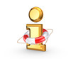 Illustration: Lifebuoy and symbol of information. Lifebuoy and symbol of information.