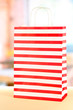 Striped bag on light background