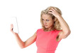 Frau mit digital tablet