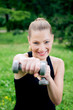 Workout with dumbbells