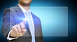 Photo: Businessman touching digital interface Businessman touching digital interface