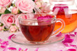 Rose tea close up