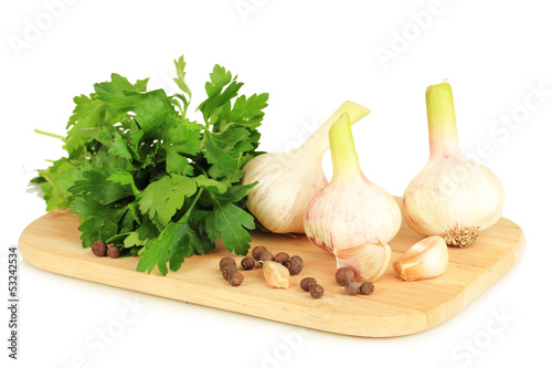 Photo: Garlic isolated on white Garlic isolated on white