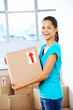 girl moving in box